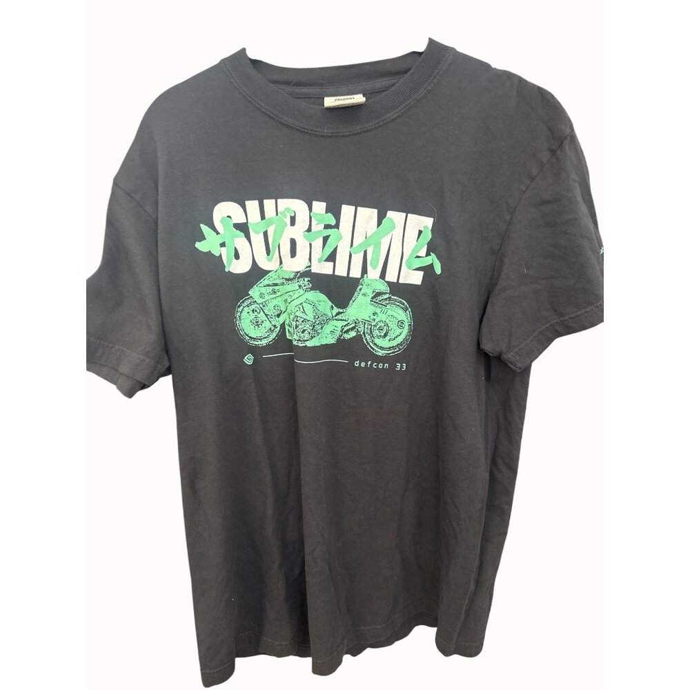 Sublime Akira motorcycle anime Security Defcon 33 Black T-Shirt Size M